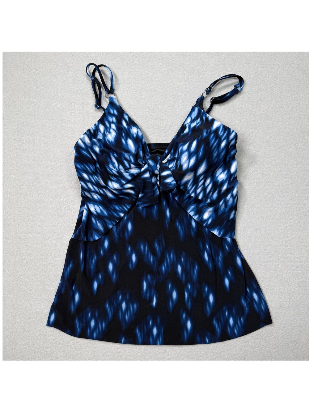 Magicsuit Women's Indio Akikio Printed Tankini Top Blue Black 10 $140